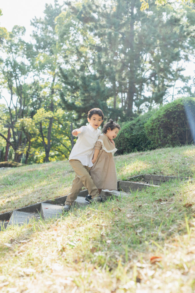 公園で撮影した兄弟写真2